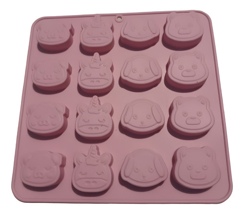 Molde De Silicón Flexible De Osito Perrito Unicornio Cerdito Rosa