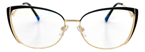 Lentes De Armazón De Metal Cat Eyes Mujer Filtro Azul