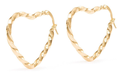 Aretes Arracadas Coqueta De Corazón 3mm Chapa De Oro 18k