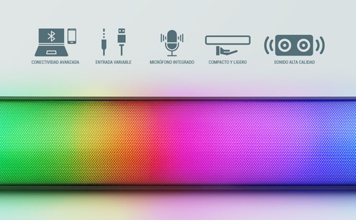 Barra De Sonido Bluetooth Con Micrófono Getttech Negro 16 Khz