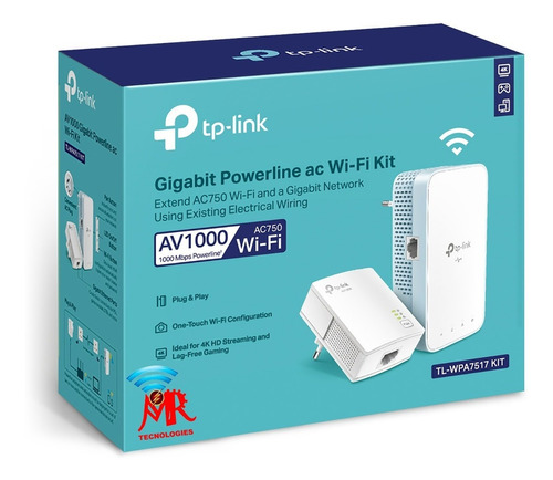 Tl-wpa7517 Kit Av1000 Powerline Gigabit Wi-fi Ac750 Tp-link