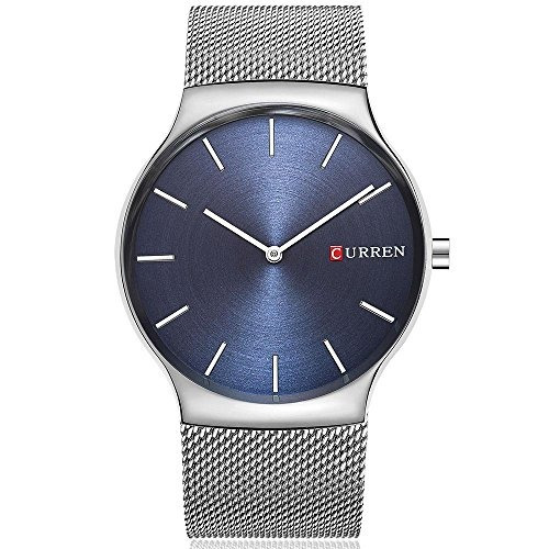 Reloj Curren Para Hombre 8256 Color Azul-plata De Acero