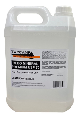 Oleo Mineral Grau Usp Purissimo Atoxico Industria 5 Litros