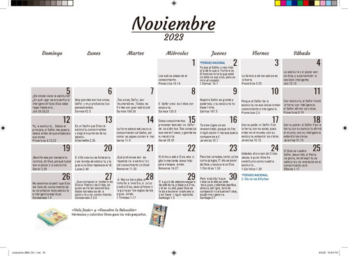 Imagen 2 de 5 de Calendario Bíblico De Muro 2023