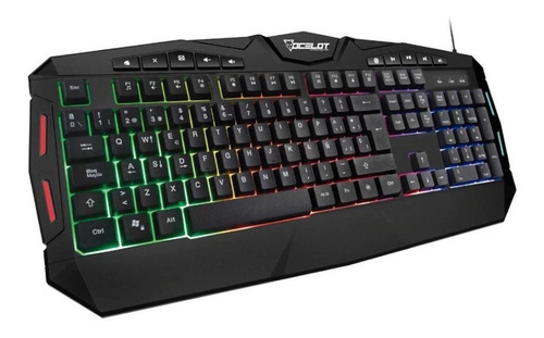 Imagen 2 de 2 de Teclado Gamer Usb Ocelot Ogek03 Retroiluminado Tip Oarcoiris
