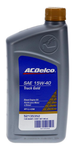 Aceite 15w40 Cuar Acdel Acdelco 52135352