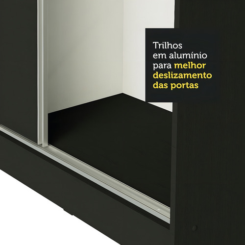 Ropero Closet Madesa Royale 3 Puertas 1 Espejo N Color Negro