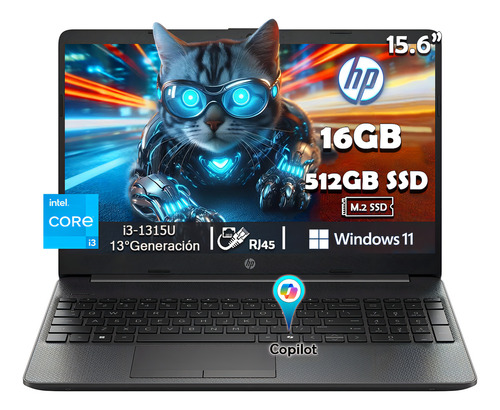 Laptop Hp 250r G9 I3-1315u 13va Gen 512gb Ssd 16gb Ram W11 Full Hd 1920 X 1080 Windows 11 - Excelente (Reacondicionado)
