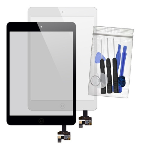Cristal Touch iPad Mini A1432 A1489 A1454 A1455 A1490 A1491 Touchsceen Digitalizador + Botón Y Flex Home + Conector Ic