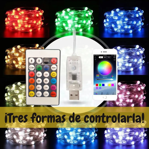 Luzes LED decorativas de Natal Rainbow Effect 10 Mt App/USB Cor das luzes Multicolor