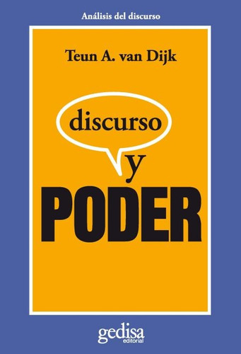 Discurso Y Poder, Van Dijk, Ed. Gedisa