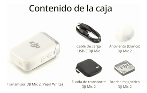 Dji Mic 2 Transmisor (pearl White), Micrófono Inalámbrico