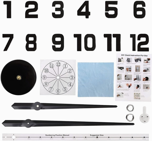 Imagen 5 de 9 de Reloj De Pared Con Diseño 3d Moderno Grande Negro Numero47''
