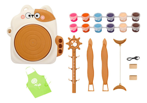 Torno De Cerámica Eléctrico Para Niños, Kit Completo De
