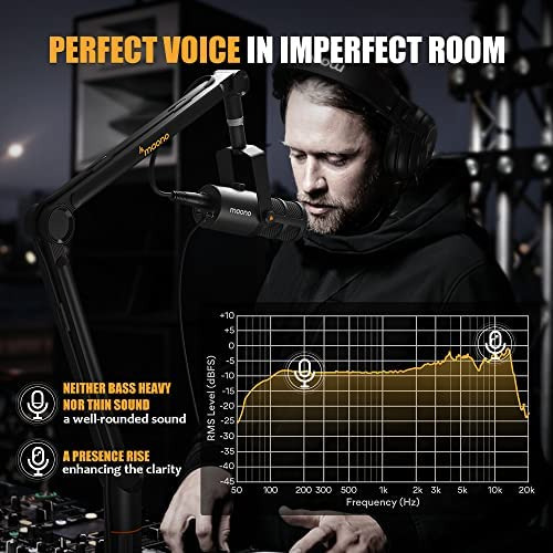 Micrófono Dinámico Maono, Micrófono Para Pc Podcast Con Soft