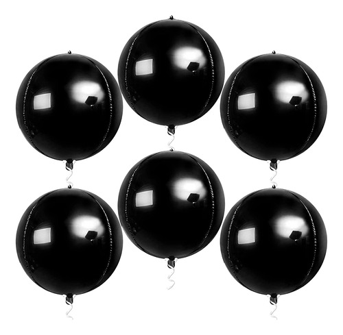 Globos Grandes De Papel De Aluminio Negro Metálico