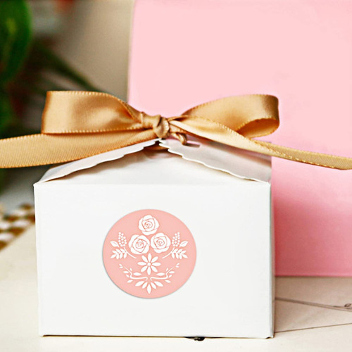 D Rollo De Pegatinas Con Flores For Sobres, Regalos,