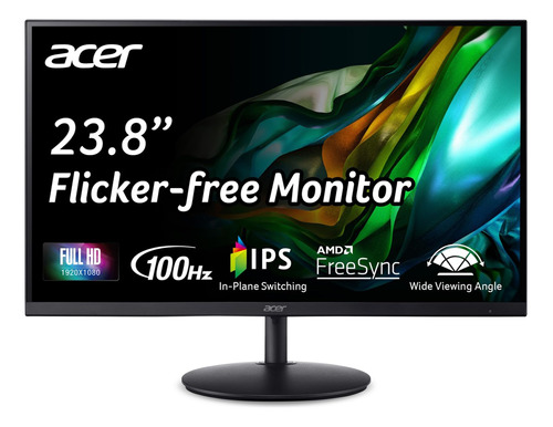 Acer Sh242y Ebmihx 23.8  Fhd 1920x1080 Home Office Monitor D