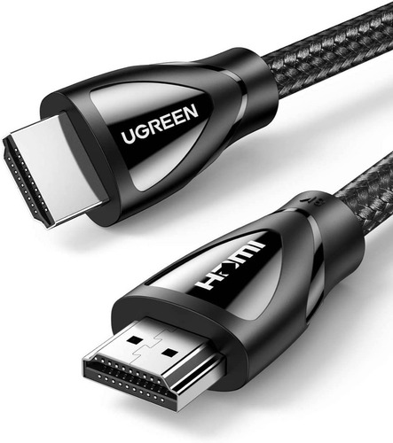 Imagen 1 de 2 de Cable Hdmi 2.1 Ugreen Hdr Earc Nylon Trenzado Negro 8k 2m