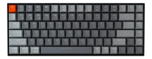 Teclado Keychron K2 V2 Gateron Brown Ready White Light, idioma inglés estadounidense, color negro