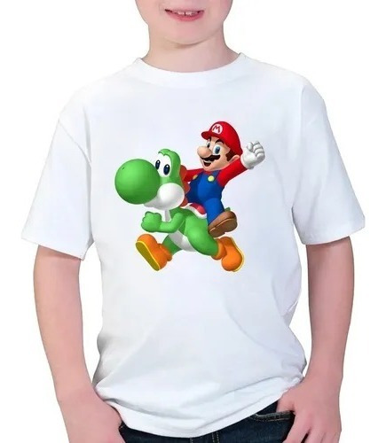 Playera Camiseta Moda Niña Niño Mario Bros Yoshi