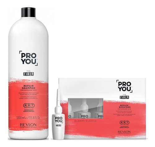 Shampoo Reparador 1000ml + Ampollas Revlon Pro You The Fixer