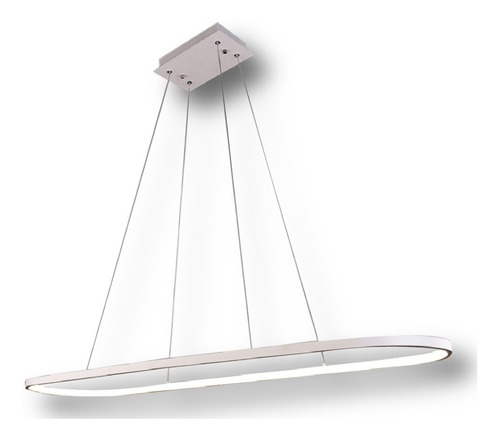 Lampara Colgante Led Moderna Óvalo Blanco 50 Watt Luz Neutra