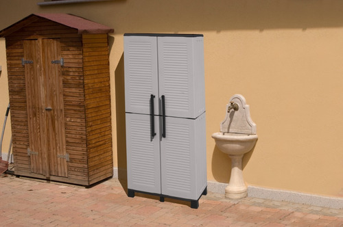 Armario Plástico Exterior Lavadero Despensa Jardin Garage Color Gris Claro