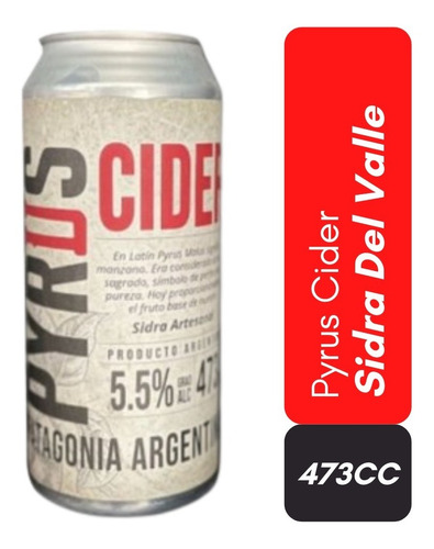 Sidra Artesanal Pyrus Cider Lata X 473cc 