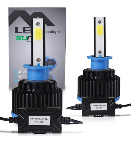 Kit Led 4d 8000 Lumens Carro 12v 24v Com Cooler 6000k H16