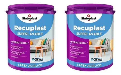 Latex Recuplast Int Superlavable 2 X 4l Satinado Mm