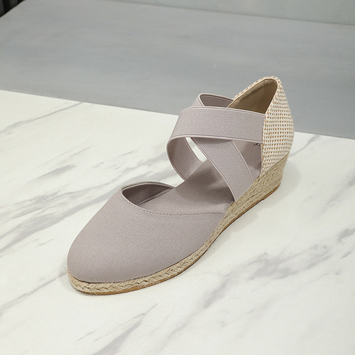 Sandalias De Cuerda De Cáñamo Con Tacón De Cuña Transfronter