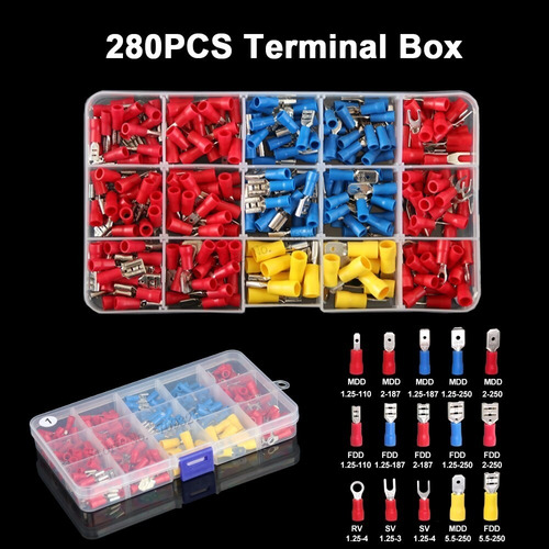 Caja Terminales Electricos 280 Piezas