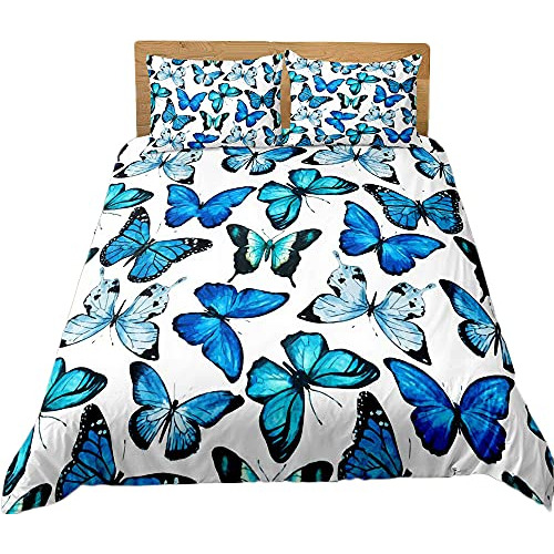 Juego De Ropa De Cama De Mariposas Queen, Funda Nórdic...