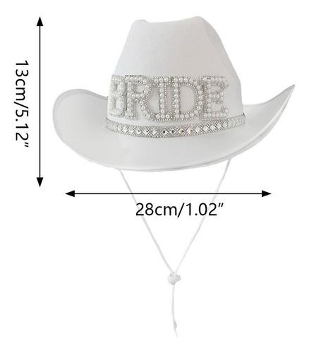 (paquete) Sombrero De Vaquera De Ala Ancha Para Novia, Fiest