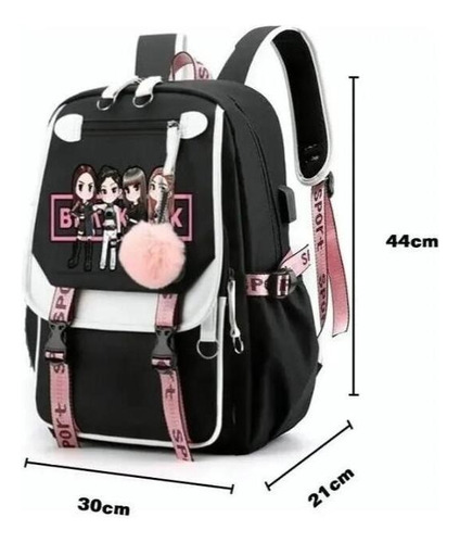A Mochila Escolar Blackpink For Estudiantes Con Interfaz Usb
