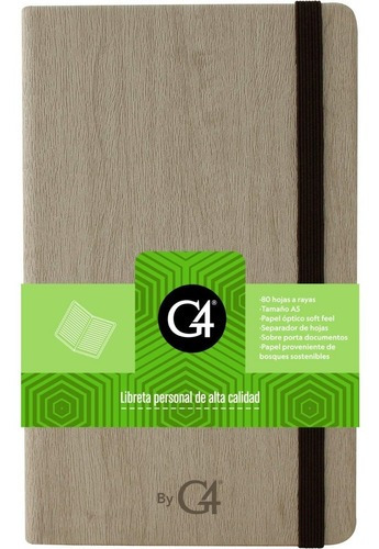  G4 Pasta dura ml-lib-skm 80 hojas  papel óptico silky 1 materias unidad x 1 21cm x 13cm skin madera color madera claro