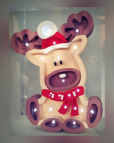 Figura Corporea Con Luz Led Navidad Papa Noel Reno Pinguino