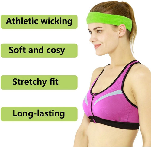 ** 3 Set Banda Deportiva Cabeza Muñequeras Elásticas