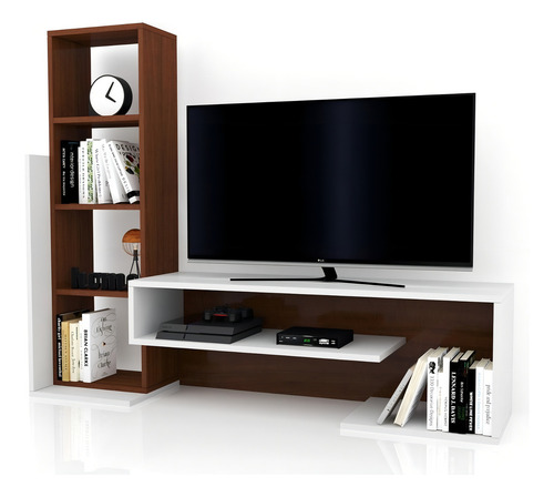 Centro De Entretenimientos Modular Mesa Para Lcd Led Laval Color Negro
