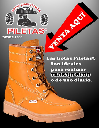 Bota De Trabajo Suela 100% Cosida Marca Pileta 