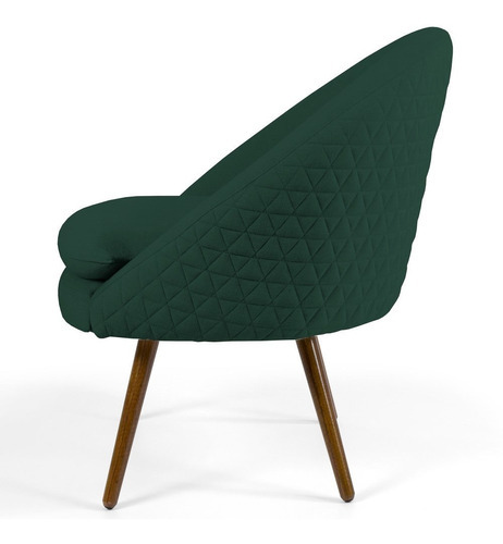 Kit 2 Poltronas Decorativas Pés Palito Rafa Linho Verde Desenho do tecido Liso