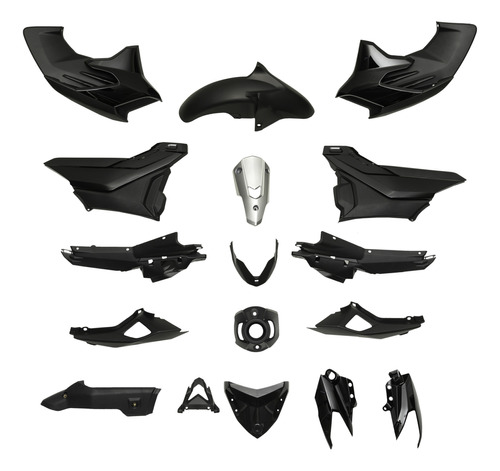 Kit De Plasticos Completo Yamaha Fz25 Fazer 250 Negro Mtc