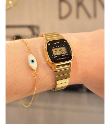 Relógio Casio Feminino La670wgad-1df Dourado Original + Nf