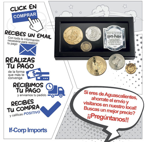 Harry Potter Gringotts Bank Coin Original Set De 3 Monedas