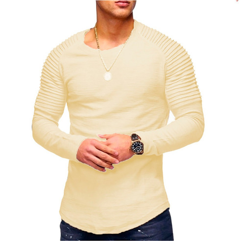 Remera Hombre Entallada Al Cuerpo Slim Fit Manga Larga A15