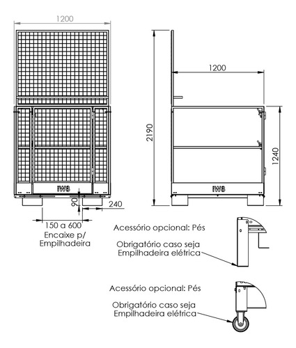 Gaiola Para Empilhadeira Com Projeto E Art De Fabricação