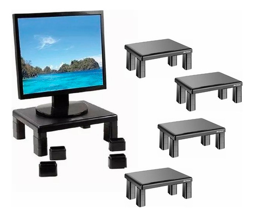 Kit 5 Suporte Monitor Notebook Laptop 4 Níveis Desmontável