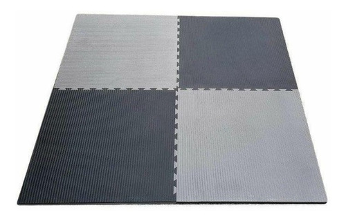 Tatami Piso Artes Marciales - 1 X 1 X 2 Cm Negro Y Gris