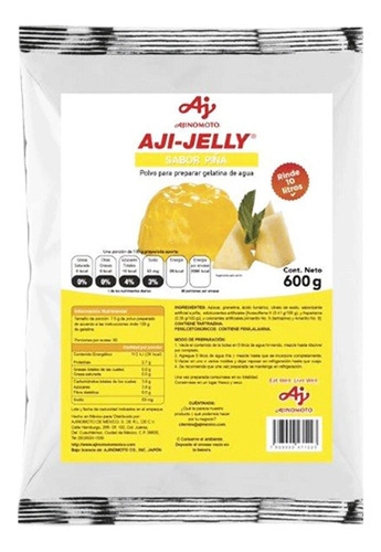 Jelly Polvo Para Gelatina De Piña, Aji, 600 G